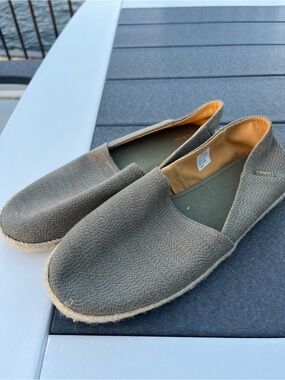 L.L. Bean Olive Green Canvas Slip-On Espadrilles